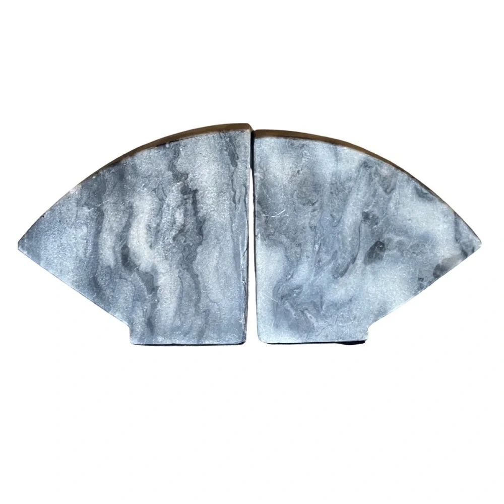 Gray and Gold Marble Bookends